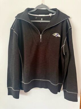 Tommy Bahama Baltimore Ravens "Goal Line" Quarter-Zip Sweatshirt - Men's XL